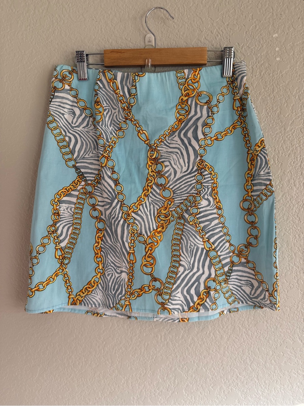 Show Me Your MuMu Aqua Chain & Zebra Mini Skirt NEW